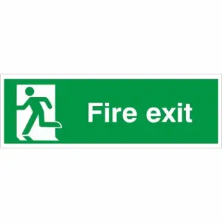 Foam Board &lpar;3mm&rpar; Extra Large 900mm x 300mm Fire Exit Running Man Left Sign