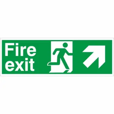 Click Here To Enlarge This Photo Of Rigid Plastic &lpar;2mm&rpar; Fire Exit Arrow Up Right Sign