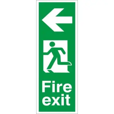 Click Here To Enlarge This Photo Of Rigid Plastic &lpar;1mm&rpar; Fire Exit Arrow Left Sign