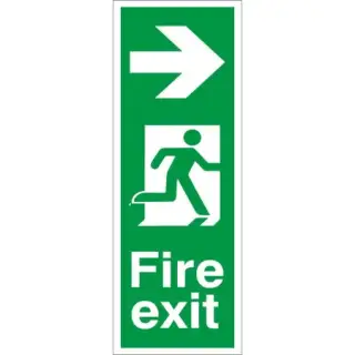 Self Adhesive Vinyl Fire Exit Arrow Right Sign