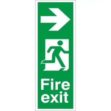 Click Here To Enlarge This Photo Of Rigid Plastic &lpar;1mm&rpar; Fire Exit Arrow Right Sign
