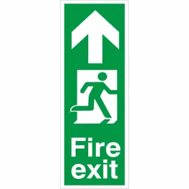 Click Here To Enlarge This Photo Of Self Adhesive Vinyl Fire Exit Arrow Up Sign