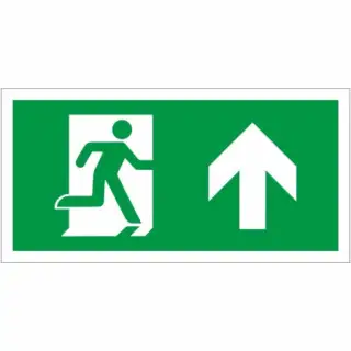 Rigid Plastic &lpar;1mm&rpar; Fire Exit Symbol Only with Arrow Up Sign
