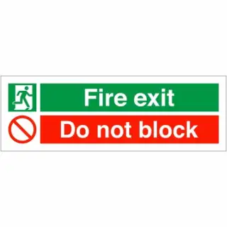 Rigid Plastic &lpar;2mm&rpar; "Fire Exit - Do Not Block" Sign