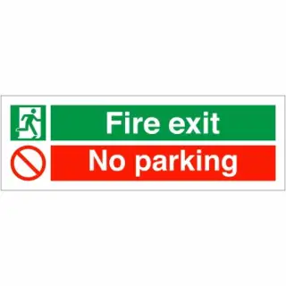 Rigid Plastic &lpar;1mm&rpar; "Fire Exit - No Parking" Sign