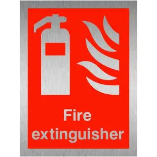 Brushed Aluminium &lpar;3mm&rpar; Fire Extinguisher Sign