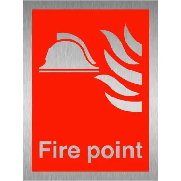 Click Here To Enlarge This Photo Of Brushed Aluminium &lpar;3mm&rpar; Fire Point Sign