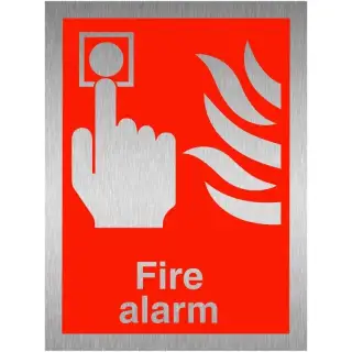 Brushed Aluminium &lpar;3mm&rpar; Fire Alarm Sign