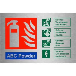 Brushed Aluminium &lpar;3mm&rpar; ABC Powder Sign - 150mm x 100mm