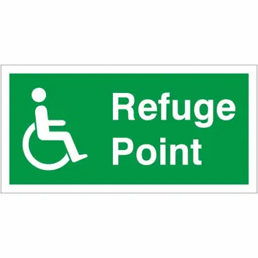 Click Here To Enlarge This Photo Of Self Adhesive Vinyl Refuge Point Sign - 300mm x 150mm