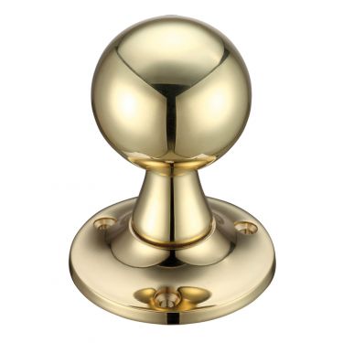 Click Here To Enlarge This Photo Of FB502 - Zoo Hardware Fulton & Bray Ball Mortice Knob Furniture &lpar;Unsprung&rpar; 60mm Rose dia&period; Polished Brass