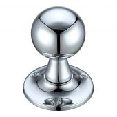 FB502CP - Zoo Hardware Fulton & Bray Ball Mortice Knob Furniture &lpar;Unsprung&rpar; 60mm Rose dia&period; Polished Chrome