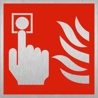 Brushed Aluminium &lpar;3mm&rpar; Fire Alarm Sign &lpar;Square&rpar;