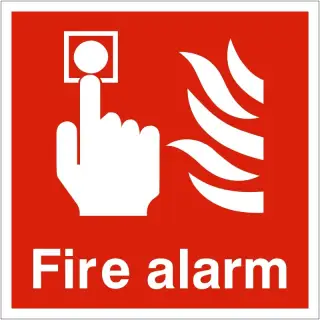 Rigid Plastic &lpar;1mm&rpar; Fire Alarm Sign - Square