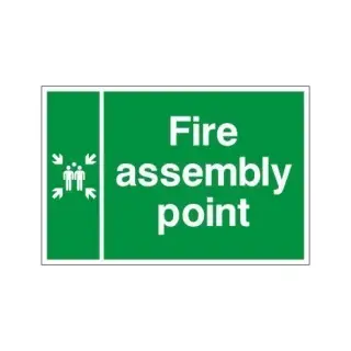 Rigid Plastic &lpar;3mm&rpar; Double Sided Fire Assembly Point Sign - 450mm x 600mm