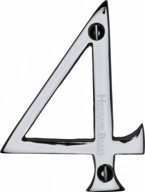 Click Here To Enlarge This Photo Of C1560 4-PC Heritage Brass Numeral 4 Face Fix 76mm &lpar;3"&rpar; Polished Chrome Finish