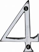 C1560 4-PC Heritage Brass Numeral 4 Face Fix 76mm &lpar;3"&rpar; Polished Chrome Finish
