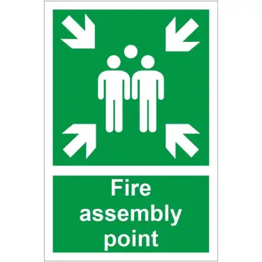 Click Here To Enlarge This Photo Of Rigid Plastic &lpar;1mm&rpar; Fire Assembly Point Sign - 200mm x 300mm