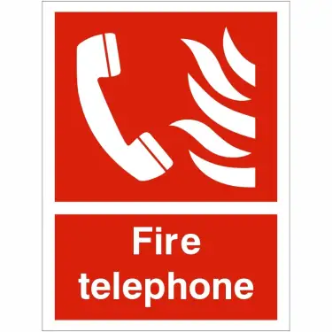 Click Here To Enlarge This Photo Of Rigid Plastic &lpar;1mm&rpar; Fire Telephone Sign