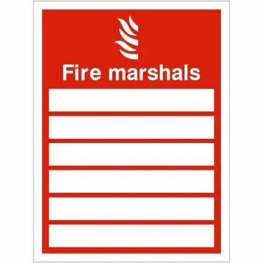 Click Here To Enlarge This Photo Of Rigid Plastic &lpar;1mm&rpar; Fire Marshall Sign - 150mm x 200mm