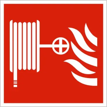 Click Here To Enlarge This Photo Of Rigid Plastic &lpar;1mm&rpar; Fire Hose Reel Sign - 200mm x 200mm