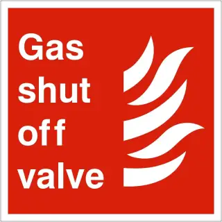 Rigid Plastic &lpar;1mm&rpar; Gas Shut Off Valve Sign