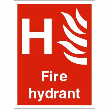 Click Here To Enlarge This Photo Of Rigid Plastic &lpar;1mm&rpar; Fire Hydrant Sign - 200mm x 300mm