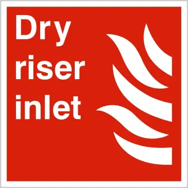 Click Here To Enlarge This Photo Of Self Adhesive Vinyl Dry Riser Inlet Sign - 200mm x 200mm