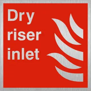 Brushed Aluminium &lpar;3mm&rpar; Dry Riser Inlet Sign - 200mm x 200mm