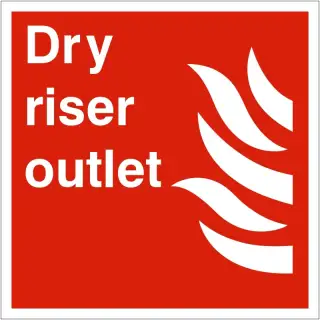 Self Adhesive Vinyl Dry Riser Outlet Sign - 200mm x 200mm