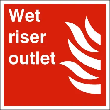 Click Here To Enlarge This Photo Of Self Adhesive Vinyl Wet Riser Outlet Sign - 200mm x 200mm