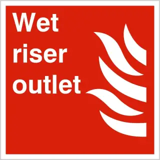 Self Adhesive Vinyl Wet Riser Outlet Sign - 200mm x 200mm
