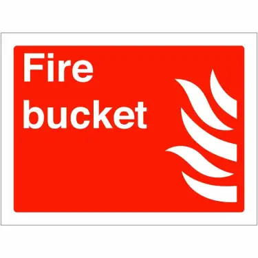 Click Here To Enlarge This Photo Of Rigid Plastic &lpar;2mm&rpar; Fire Bucket Sign - 200mm x 150mm