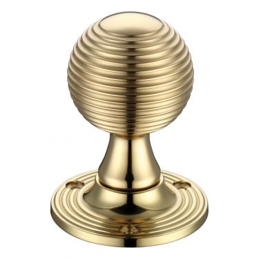 Click Here To Enlarge This Photo Of FB507 - Zoo Hardware Fulton & Bray Queen Anne Mortice Knob Furniture &lpar;Unsprung&rpar; 60mm Rose dia&period; Polished Brass