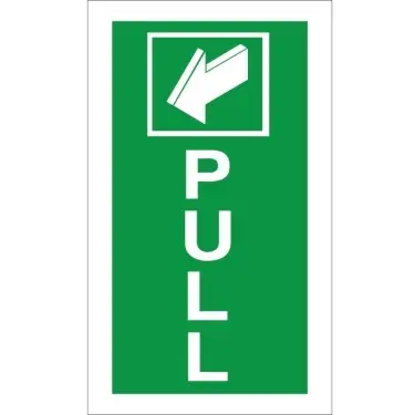 Click Here To Enlarge This Photo Of Self Adhesive Vinyl Pull Instruction Sign - 100mm x 200mm