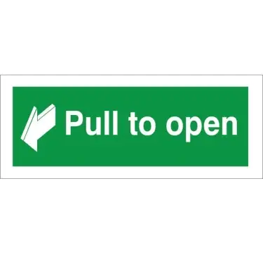 Click Here To Enlarge This Photo Of Rigid Plastic &lpar;1mm&rpar; Pull To Open Instruction Sign - 300mm x 100mm