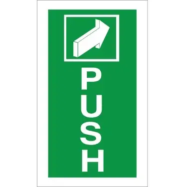 Click Here To Enlarge This Photo Of Rigid Plastic &lpar;1mm&rpar; Push Instruction Sign - 100mm x 200mm