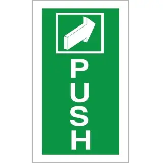 Rigid Plastic &lpar;1mm&rpar; Push Instruction Sign - 100mm x 200mm