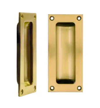 Click Here To Enlarge This Photo Of FB90PVDSB - Zoo Hardware Fulton & Bray Flush Pull - 102 x 45mm &lpar;13mm Depth&rpar; PVD Satin Brass