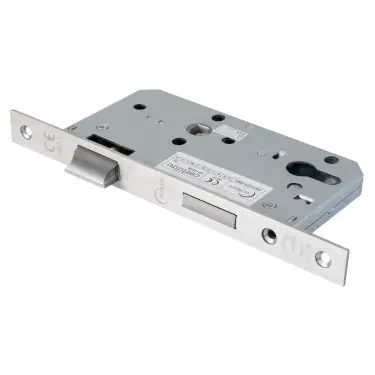 Click Here To Enlarge This Photo Of Eclipse 71410 DIN Euro Sashlock 60mm - &lpar;22mm Square Forend&rpar; - Satin Stainless Steel