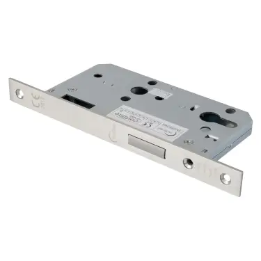 Click Here To Enlarge This Photo Of Eclipse 71412 DIN Euro Deadlock 60mm - &lpar;22mm Square Forend&rpar; - Satin Stainless Steel
