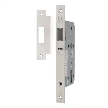 Click Here To Enlarge This Photo Of Eclipse 71414 DIN Nightlatch 60mm - &lpar;22mm Square Forend&rpar; - Satin Stainless Steel