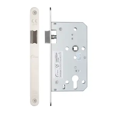 Click Here To Enlarge This Photo Of Eclipse 71421 DIN Latch 60mm - &lpar;22mm Radius Forend&rpar; - Satin Stainless Steel