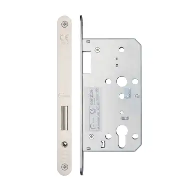 Click Here To Enlarge This Photo Of Eclipse 71422 DIN Euro Deadlock 60mm - &lpar;22mm Radius Forend&rpar; - Satin Stainless Steel