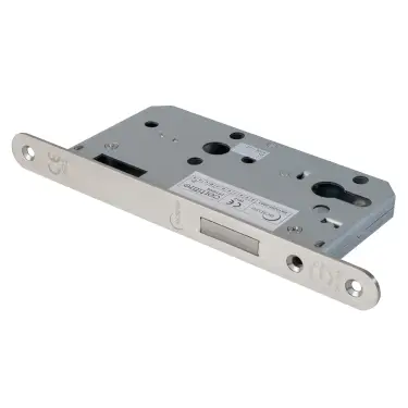 Click Here To Enlarge This Photo Of Eclipse 71422 DIN Euro Deadlock 60mm - &lpar;22mm Radius Forend&rpar; - Satin Stainless Steel