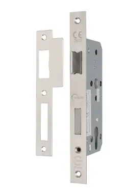 Click Here To Enlarge This Photo Of Eclipse 71430 DIN Euro Sashlock 55mm - &lpar;24mm Square Forend&rpar; - Satin Stainless Steel