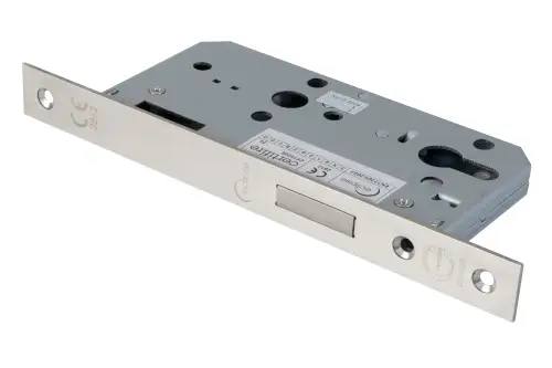 Click Here To Enlarge This Photo Of Eclipse 71432 DIN Euro Deadlock 55mm - &lpar;24mm Square Forend&rpar; - Satin Stainless Steel