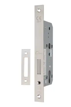Click Here To Enlarge This Photo Of Eclipse 71432 DIN Euro Deadlock 55mm - &lpar;24mm Square Forend&rpar; - Satin Stainless Steel