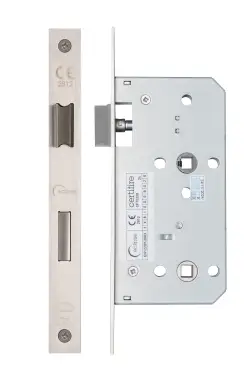 Click Here To Enlarge This Photo Of Eclipse 71433 DIN Bathroom Lock 55mm - &lpar;24mm Square Forend&rpar; - Satin Stainless Steel
