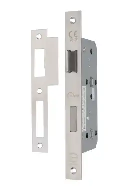Click Here To Enlarge This Photo Of Eclipse 71433 DIN Bathroom Lock 55mm - &lpar;24mm Square Forend&rpar; - Satin Stainless Steel